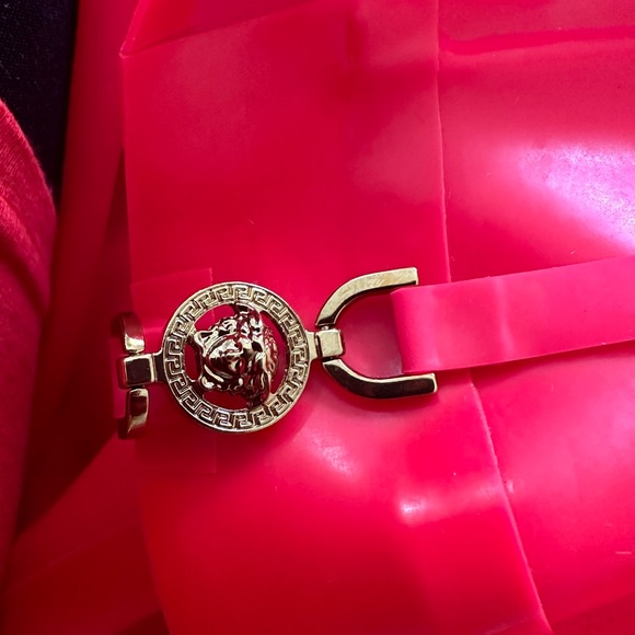 Versace Embellished Cutout Latex Mini Dress ๐ hot pink.. - Picture 11 of 14